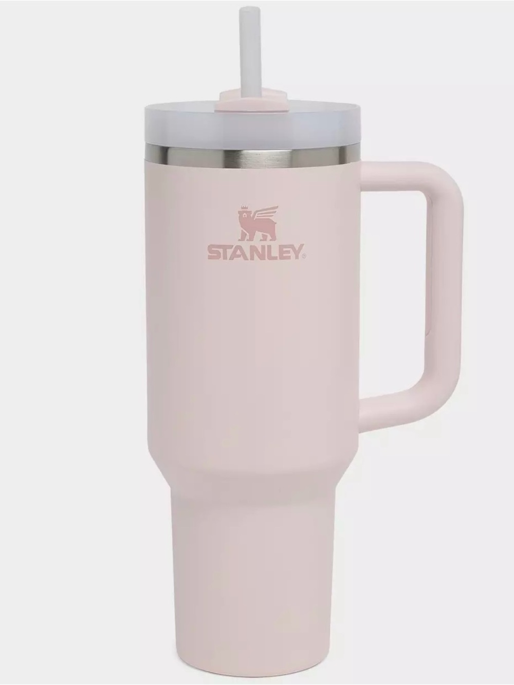 Stanley Pink Insulated Travel Mug with Handle & Straw Lid.Straw toppers included